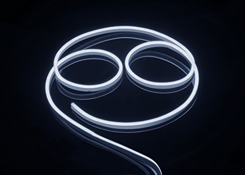 CBconcept ETL Listed 120 Volt LED NEON Flexible Lighting Strip, 30 Feet, Pure White, Waterproof Resistant, Accessories Included - [Ideal For Indoor/Outdoor Lighting] [Ready to plug to shine]