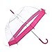 Rainbrace Transparent Bubble Umbrella Auto Open, Fashion Dome Shape with Color Trim(Pink)