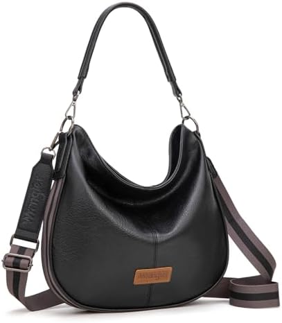 Amazon.com: Hobo Shoulder Bag with Big Snap Hook Hardware (Black