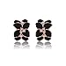 Fashion Plaza Alloy Black Enamel Flower Stud Earrings E10