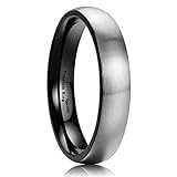 King Will BASIC 4MM Titanium Ring Brushed/Matte Comfort Fit Domed Wedding Band For Men