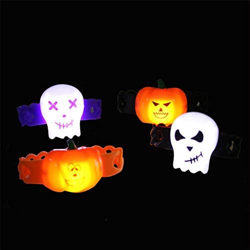 YYRZGW 4 Pieces Halloween Led Bracelets Light up Bracelets Skeleton Bracelets Glowing Bracelets Toy Watch for Halloween Party Easter Favors Supplies-4PCS