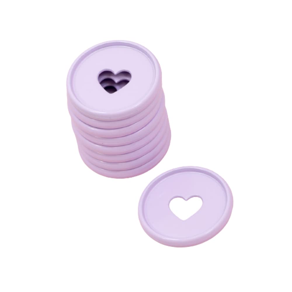 Craftelier - Metallic M Disc Rings with Heart Cut Out for Scrapbooking Binding and Other Crafts for Planners, Agendas, Notebooks or Albums | Pack of 9 pcs of 35 mm - Colour Violet