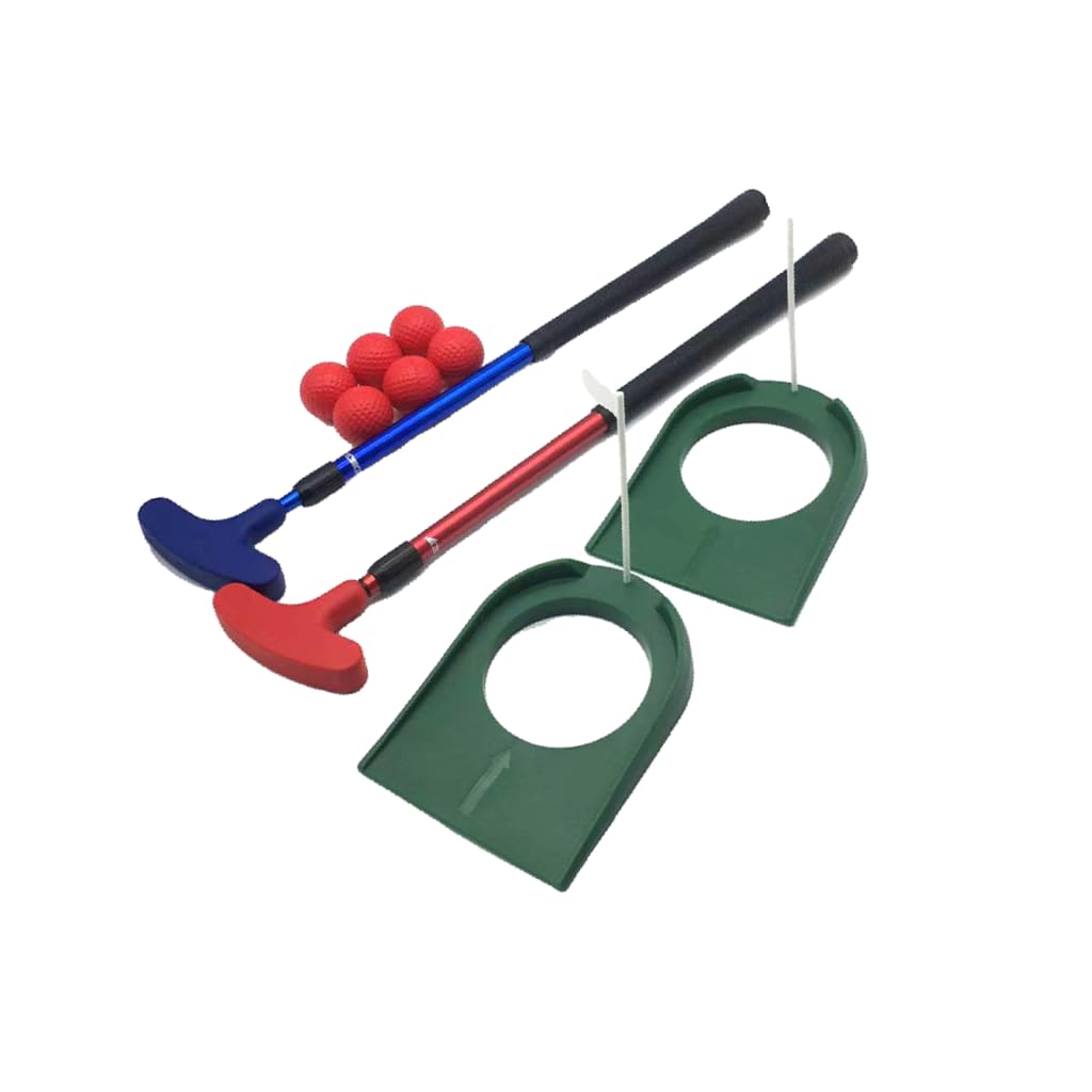 LOVIVER Telescopic Golf Putter Putting Cup Golf Balls Set Golf Training Kids Junior Adults Retractable Golf Putting Club for Backyard, With Flag