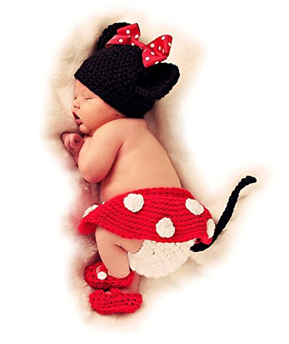 Autek Newborn Baby Mouse Costume Photography Photo Prop Hat Outfit Set
