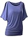 TWINTH Drape Tunic Top Plus Size Loose Fit Cut Out Off Shoulder Violet 2XL