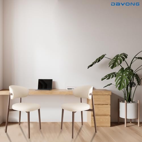 DAYONG Dining Chair,Modern Kitchen Chair with Metal Frame,Faux Leather Breathable Sponge Cushion Seat And Back For Bedroom Study Home Office Restaurant Apartment (Walnut Frame)