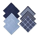 YEC0108 Blue Solid Checkered 7 Piece In Gift Pack Men'S Pocket Squares By Y&G