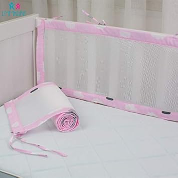pink crib bumper pad