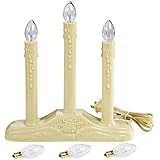 Holiday Joy - 3 Light Candle Candoliers Extra Bulbs - Great Electric Window Candle Lamp (3 Lights)
