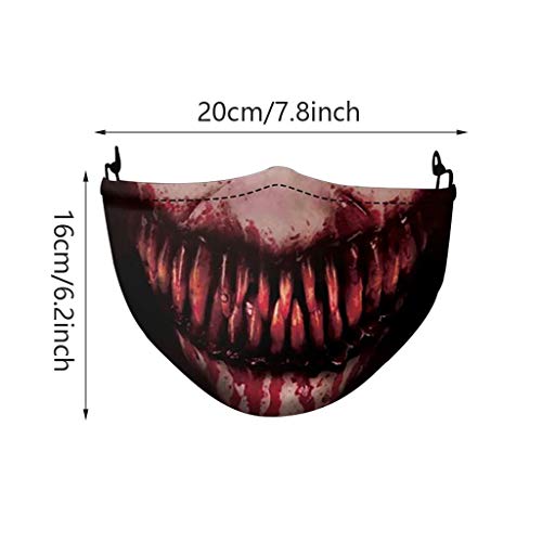 saitingdianzi Halloween Face Bandana, Adjustable Ear Rope, Essential Products for Halloween Party (A)
