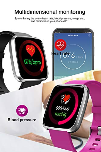 Smart Watch, Waterproof Activity Tracker Heart Rate Monitor Wearable Oxygen Blood Pressure Fitness Tracker Bluetooth Running Watch