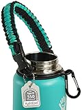 Gearproz Handle for Hydro Flask, Nalgene, Takeya - America's No. 1 Paracord Water Bottle Carrier with Safety Ring - Fits Wide Mouth 12 oz to 64 oz Flasks (Mint)