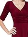 Ever Pretty 3/4 Sleeve Ruched Waist Classy V-Neck Casual Cocktail Dress 03632
