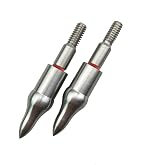 Archery Field Points 125/150 Grain Stainless Steel Screw in Arrow Tips | Target Practice Bullet Points for Hunting Shooting 12 Pack