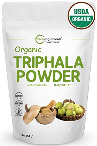 USDA Organic Triphala Powder, 1 Pound - Powerfully Supports Healthy Digestion and Promotes Absorption. Balancing Formula for Detoxification & Rejuvenation. Non-GMO and Vegan Friendly.