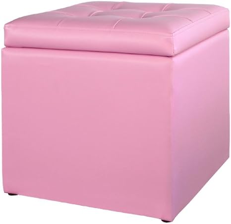 Amazon Co Jp レザースツール 収納 一人掛け オットマン 収納ボックス コンパクト 幅33 奥行33 高さ33cm ピンク Tkm 7360pi ホーム キッチン