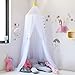 Didihou Bed Canopy for Kids Room, Yarn Play Tent Bedding for Kids Playing Reading with Children Round Lace Dome Netting Curtains Baby Boys and Girls Games House (White)