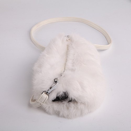 URSFUR Women Warm Hand Muff Genuine Rabbit Fur Bag Purse Winter Hand Warmer