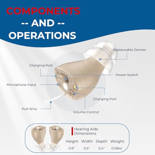 Hearing Aids for Seniors, Rechargeable Hearing Aids with Crystal-Clear Sound, Smart Noise Reduction, Nearly Invisible