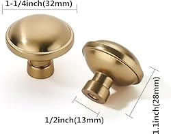 khtumeware 10 Pack 1-1/4 inch Brushed Brass Cabinet