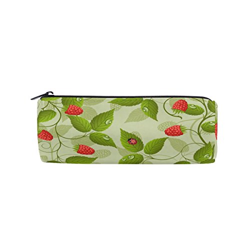 ALAZA Rasberry Pencil Bag Pen Case Stationery Pouch Coin Purse with Zipper for School Work Office