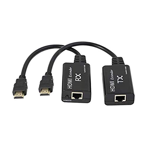 Photo 1 of XMSJSIY HDMI Extender,HDMI Male to RJ45 Network LAN Extender 60m Converter Repeater Over Cat 5e / 6e 1080p up to 60m Extender for HDTV HDPC 4K 2K (197ft)-Need to Adjust Transmission Distance