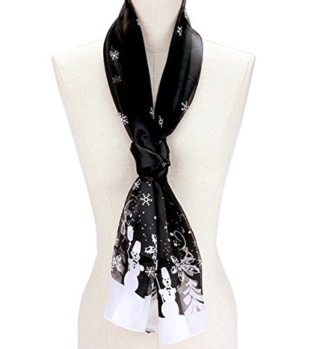 Crown Christmas Theme Scarf Christmas Scarf w/Gift Box (Winter Black)