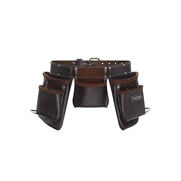 12 Taschen Schreiner Ölüberzogenes Leder Werkzeuggürtel | Handwerker Arbeits Gürtel Schürze für Männer | Werkzeughalter Arbeitsorganizer für Bauherren, Zimmerleute, Gärtner, Elektriker, Diy Er