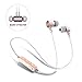 Bluetooth Headphones,Sweatproof Magnet Attraction V4.0 Wireless Headphones In-Ear Sports Earphones Headset Noise Reduction Earbuds Stereo Earphones with Microphone and Volume Control (Pink-Golden)