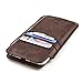 Dockem Provincial Wallet Sleeve for iPhone SE 2/3, 12/13 Mini, 8, 7, 6, 6S (5.4/4.7 inch) – Vintage Vegan Leather Pouch Cover with 2 Card Holder Slots [Brown]