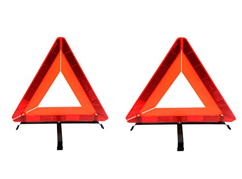 Royal Brands Warning Triangle Car Emergency Breakdown Red Reflective Safety Foldable Kit, Pack of 2