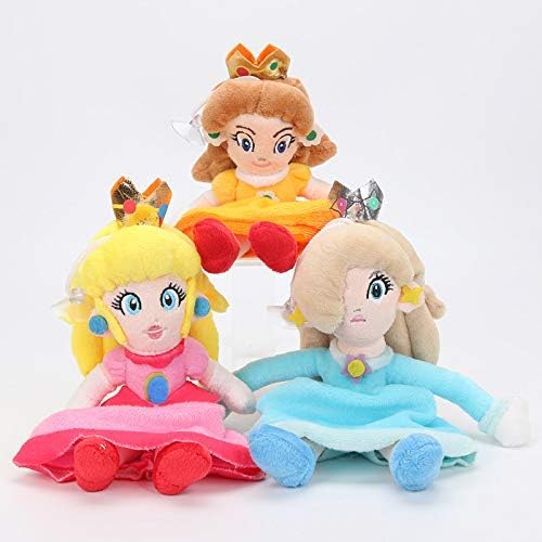 XINKANG Super Mary 3pcs/set 6" 20cm Anime Super Mario Bros Plush Toys Mario Princess Peach Daisy Rosalina Figure Plush Doll Stuffed Toy Kids Gift
