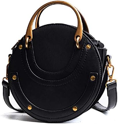 MASARA Women Round Horseshoe Style Bags Rivet Retro Shoulder Crossbody Bag Handbag