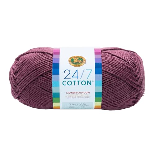 Lion Brand Yarn Company Cotton Yarn, 100 Percent Cotton, Lilac,15.24x6.35x6.35 cm