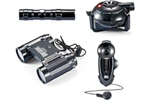 Sunny Days Entertainment Surveillance Kit – Kids Spy Toy | Electronic Motion Sensor Device for Spying | Binoculars and Bright Flashlight with Microphone - Maxx Action