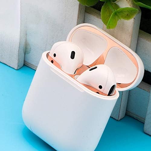 Dust Guard for AirPods, 18K Gold Plating Dustproof Protection Sticker Metallic Charging Case Protector Shell Skin Cover (Gold)