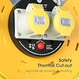 SLx 110V 50m Industrial Extension Lead Cable Reel 2 Socket Thermal Cut Out 16A view 3