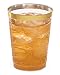Gold Plastic Clear Cups | 10 oz. 50 Pack | Disposable Party Cups with Gold Rim | Fancy Wedding Tumblers | Elegant Party Supplies & Decorations | Old Fashioned Tumblers [Drinket Collection]