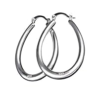 toataLOpen Earrings for Women, Drop Dangle Earrings, Big Hollow Oval Hoop Earring Fashion Party Banquet Jewelry Silver