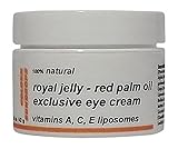 Golden Sundrops Eye Cream (1.5oz / 42g) Royal Jelly Red Palm Oil Vitamins A C E Liposomes 100% Natural Organic Exclusive Prevents Minimizes Puffiness Bags Dark Circles Fine Lines Moisturize Rejuvenate