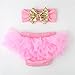 Slowera Baby Girls 2PCS Sets Cotton Tulle Sequins Diaper Cover Bloomers and Headband (Pink Gold, M: 6-12 Months)