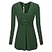 Simier Fariry Fashion Twist Knot Front Rayon Tshirt Blouse Clothing For Women Green XL
