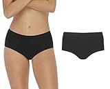 Women’s Period Panties – Soft & Silky Bamboo Briefs – Menstrual Sanitary Underwear – Postpartum Extra Protection (1, X-Large (Black))