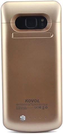 Samsung Galaxy S7 Edge Battery Case, KOVOL Portable Ultra Slim Rechargeable Protective Backup Power Bank Case Charging Case with Holder Function for Samsung Galaxy S7 Edge - Gold, 5200 mAh
