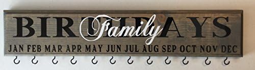 Birthday Reminder Board with Name Circles, Stained Grey with Family