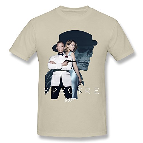 XY-TEE Men's Crew Neck Tee 007 Spectre Movie Poster 2015 Daniel Craig Natural Size M
