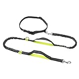 MangGou Elastic Hands Free Dog Leash, Reflective Stitching and Extendable Dual Bungees with Dual Control Handles for Small, Medium and Large dogs Running, Walking, Hiking Leash