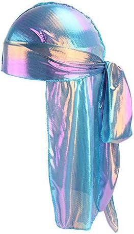 Jaminy Men/Women Silk Polyester Bandana Hat Durag Rag Tail Headwrap Headwear Gift