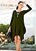 WearLove Women Asymmetrical Loose Long Sleeve Pockets Tunic Shirt Dress Army Green 2XL